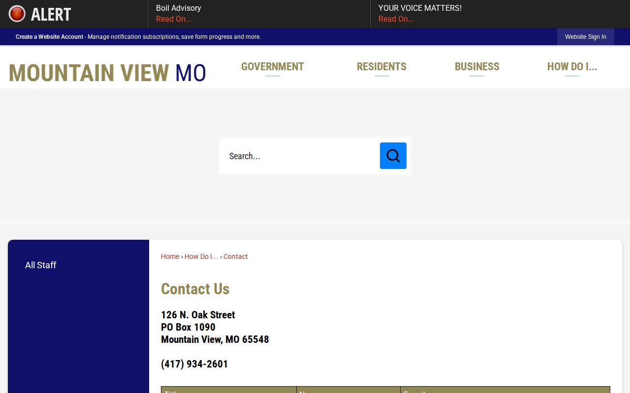 Mountain View Howell County police records contact source
