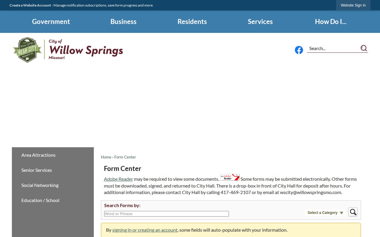 Willow Springs official form center for Howell County arrest-record requests